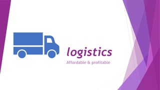 logistics
Affordable & profitable
 