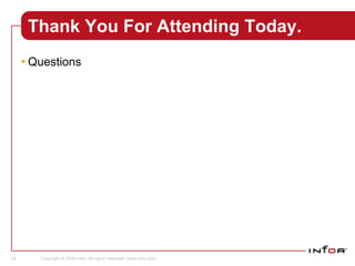 Thank You For Attending Today. Questions Sales 
