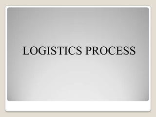 LOGISTICS PROCESS
 