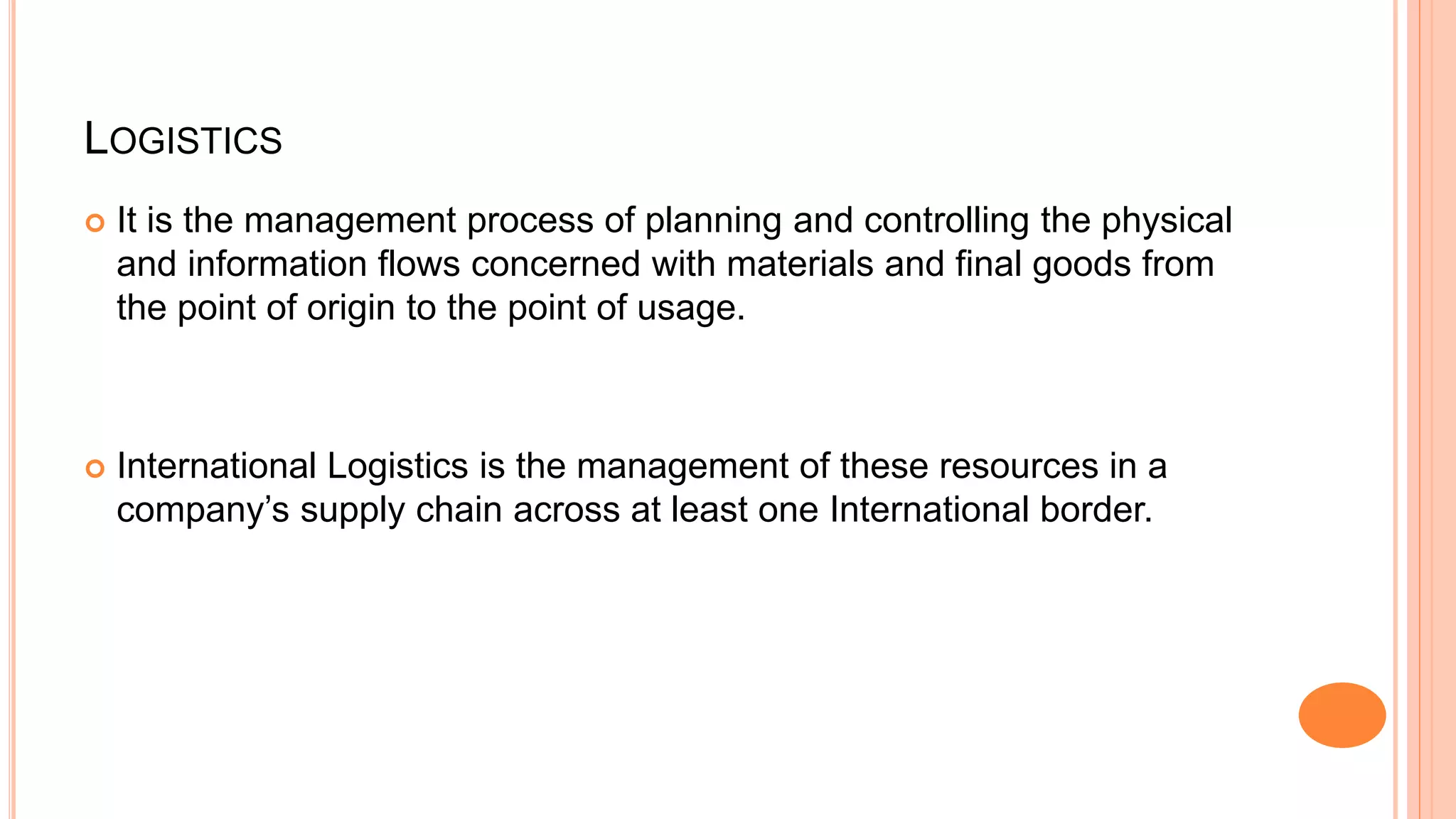 Logistics ppt | PPTX