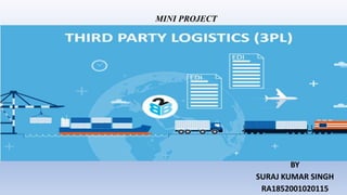 Logistics & Supply Chain Aspects
In Retail Management
3RD PARTY LOGISTICS
BY
SURAJ KUMAR SINGH
RA1852001020115
MINI PROJECT
 
