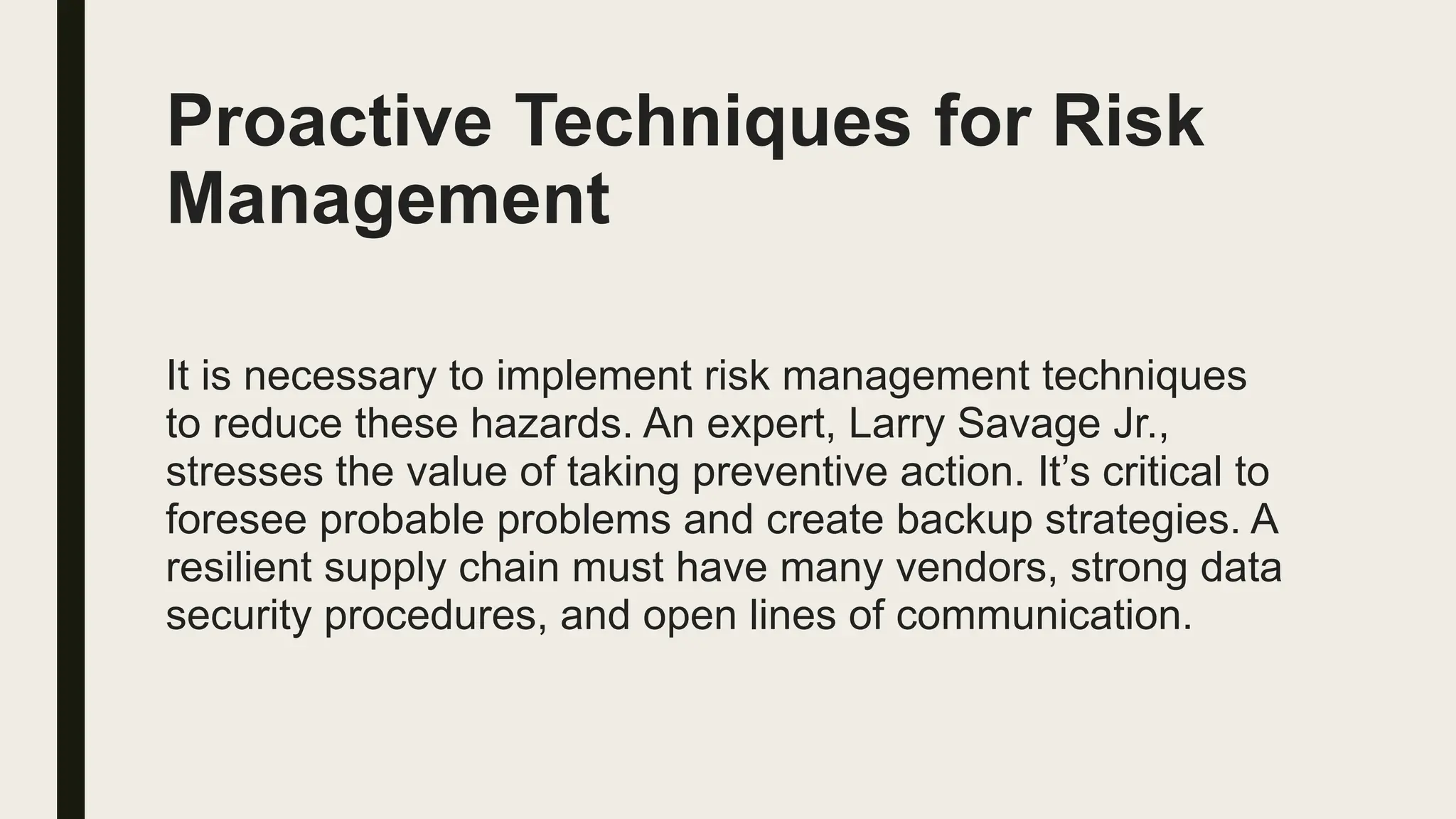 Logistics Risk Management: Building Blocks for a Sturdy Supply Chain | PPT