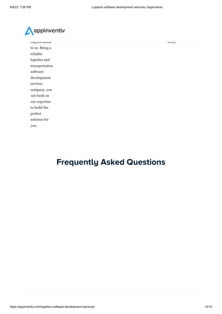 Logistics and transportation software development | PDF