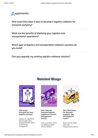 Logistics and transportation software development | PDF