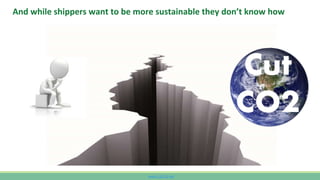 www.CutCO2.net
And while shippers want to be more sustainable they don’t know how
 