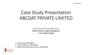 Logistics Strategy_Case study solutions Abcoat Pvt. Ltd. | PPTX
