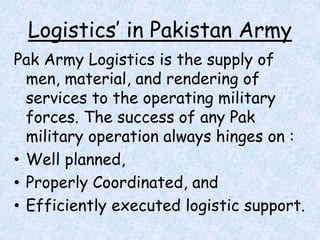 Pak Logistics Logistic's support by m.hashaam | PPTX