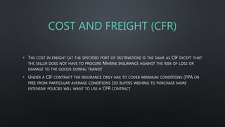 Cfr Insurance Logistics, transportation and risk of loss | PPTX