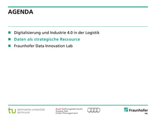 © Fraunhofer ·· Seite 11
AGENDA
 Digitalisierung und Industrie 4.0 in der Logistik
 Daten als strategische Ressource
 Fraunhofer Data Innovation Lab
 