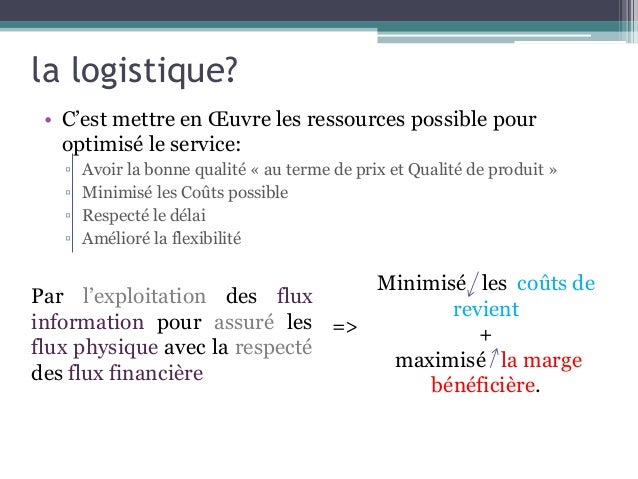 La logistique m tier en bref La logistique m tier en bref