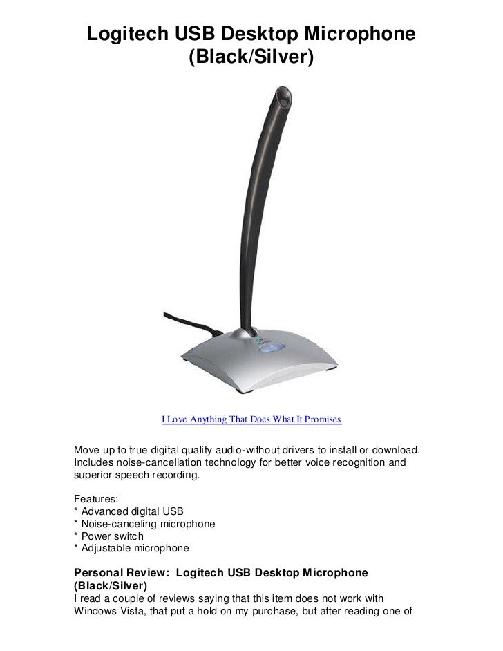 logitech computer microphone
