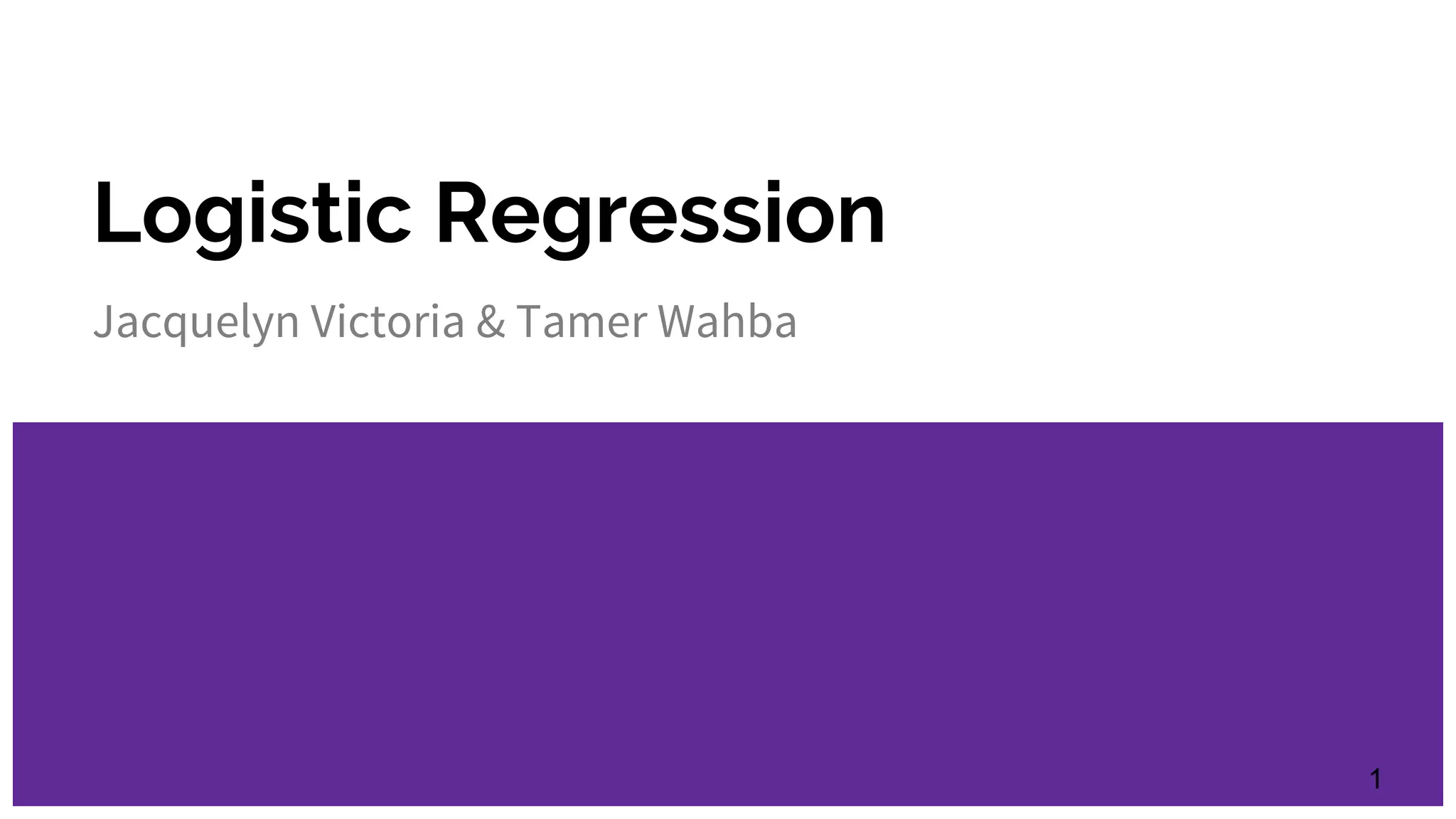 Intro to Logistic Regression | PPT