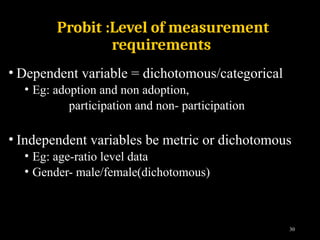 Probit, Tobit Logit model dalam analisis | PPTX