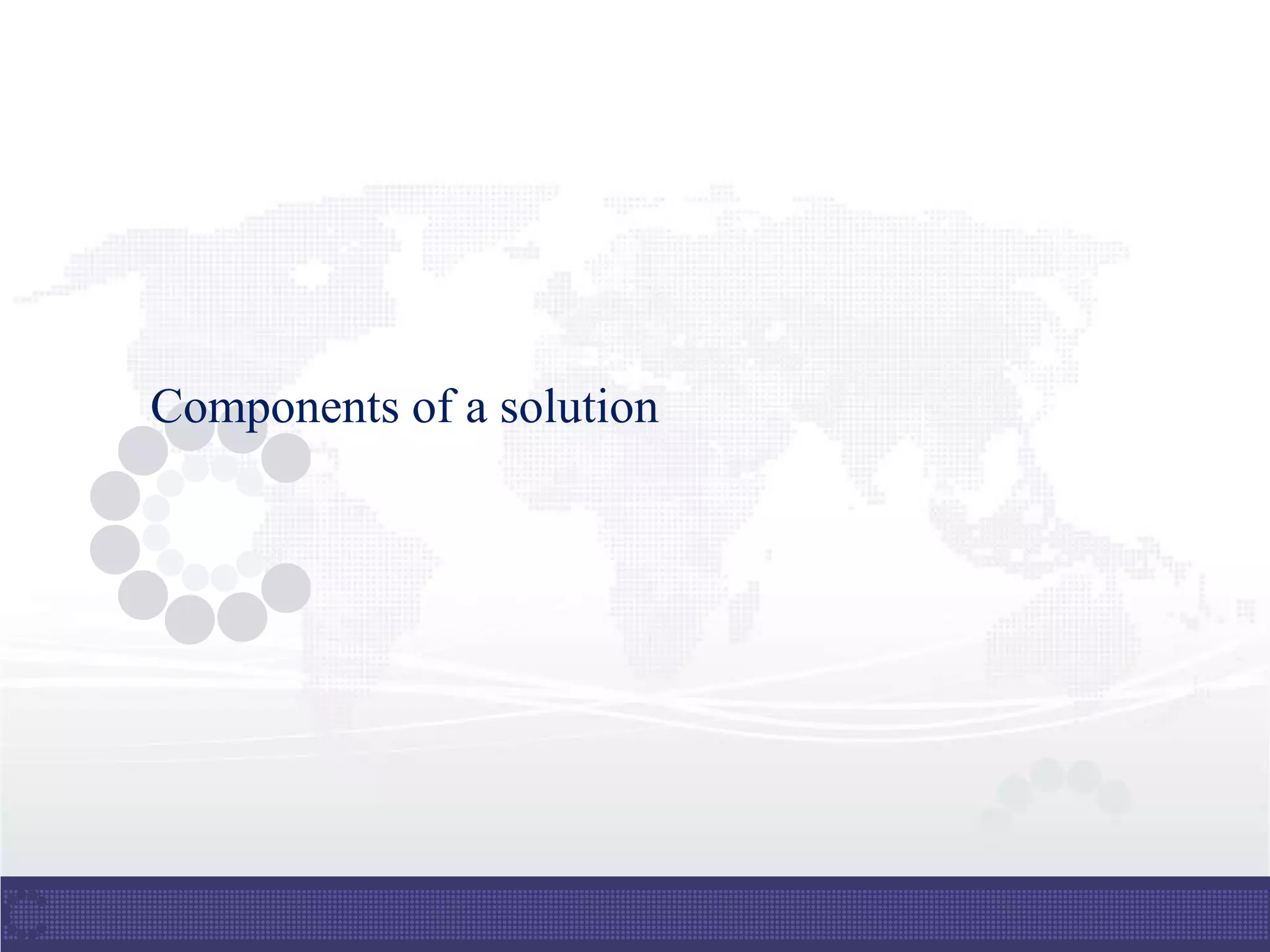 Components of a solution
 