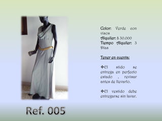 Ref. 003Color: NegroAlquiler: $ 30.000Tiempo Alquiler: 3 DíasTener en cuenta: El vestido se entrega en perfecto estado , revisar antes de llevarlo. 