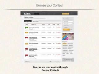 You can see your contest through
       Browse Contests
 