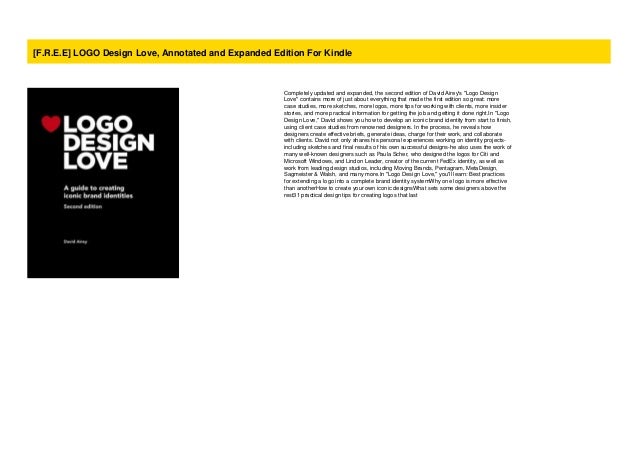 F R E E Logo Design Love Annotated And Expanded Edition For Kindle F R E E Logo Design Love Annotated And Expanded Edition For Kindle