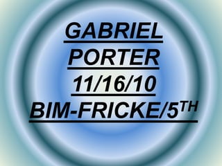 GABRIEL
PORTER
11/16/10
BIM-FRICKE/5TH
 