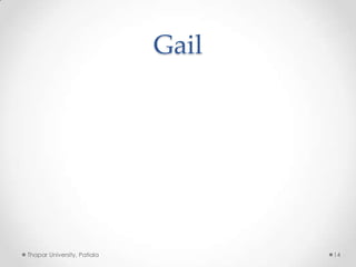 Gail

Thapar University, Patiala

14

 