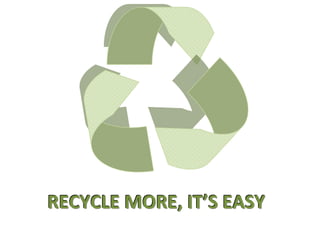 RECYCLE MORE, IT’S EASY
 