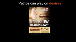 Pathos can play on desires
 