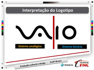 Interpretação do Logotipo
Sistema analógico Sistema binário
 
