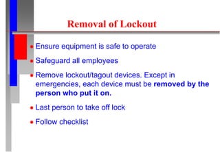 The complete procedure of Logout & tagout | PPT