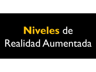 Niveles de
Realidad Aumentada
 
