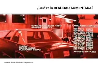 ¿Qué es la REALIDAD AUMENTADA?




Clip from movie Termintor 2-Judgment day
 