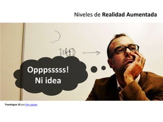 Niveles de Realidad Aumentada




                   Opppsssss!
                    Ni idea

Travelogue 10 por tim caynes
 