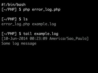 1 <?php
2
3 ini_set('display_errors', 1);
4 ini_set('error_log', __DIR__.'/example.log');
5 error_reporting(-1);
6 date_de...