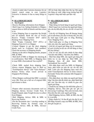 Freight Forwarding Operations Checklist.pdf FORWARDER-Working Instructions for departments (eng-vnm) (s) | PDF