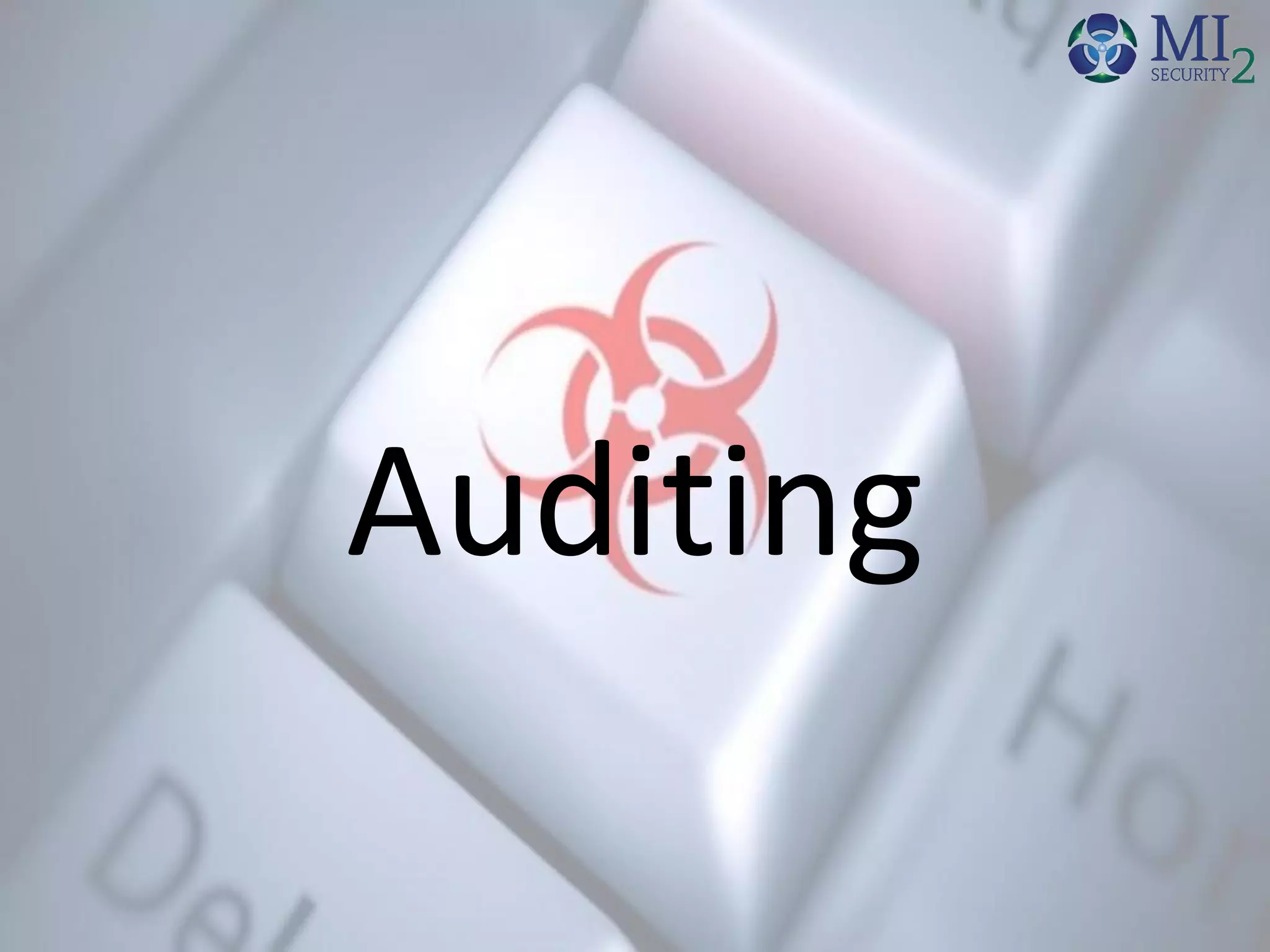 Auditing
 