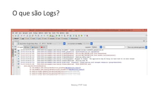 O que são Logs?
Meetup PHP Vale
 