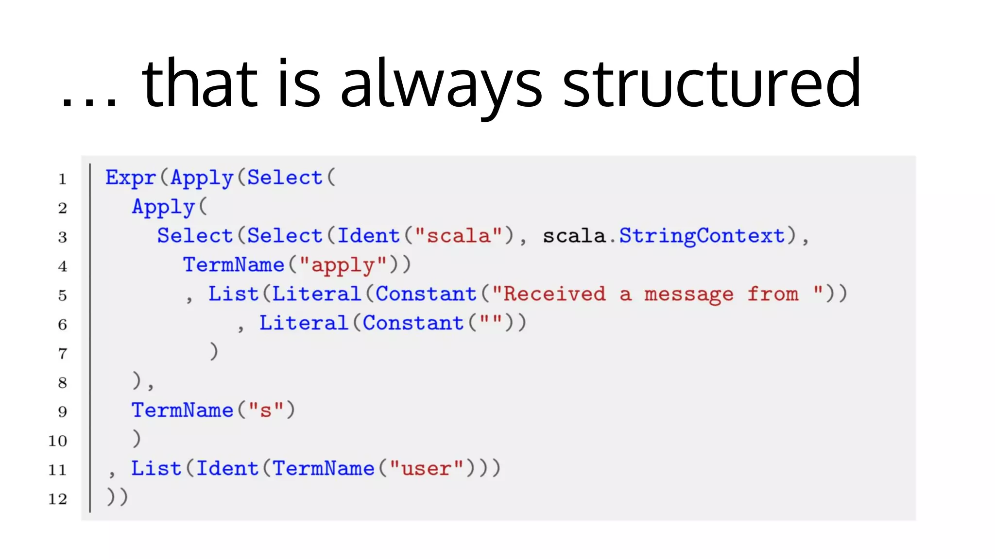 … that is always structured
 