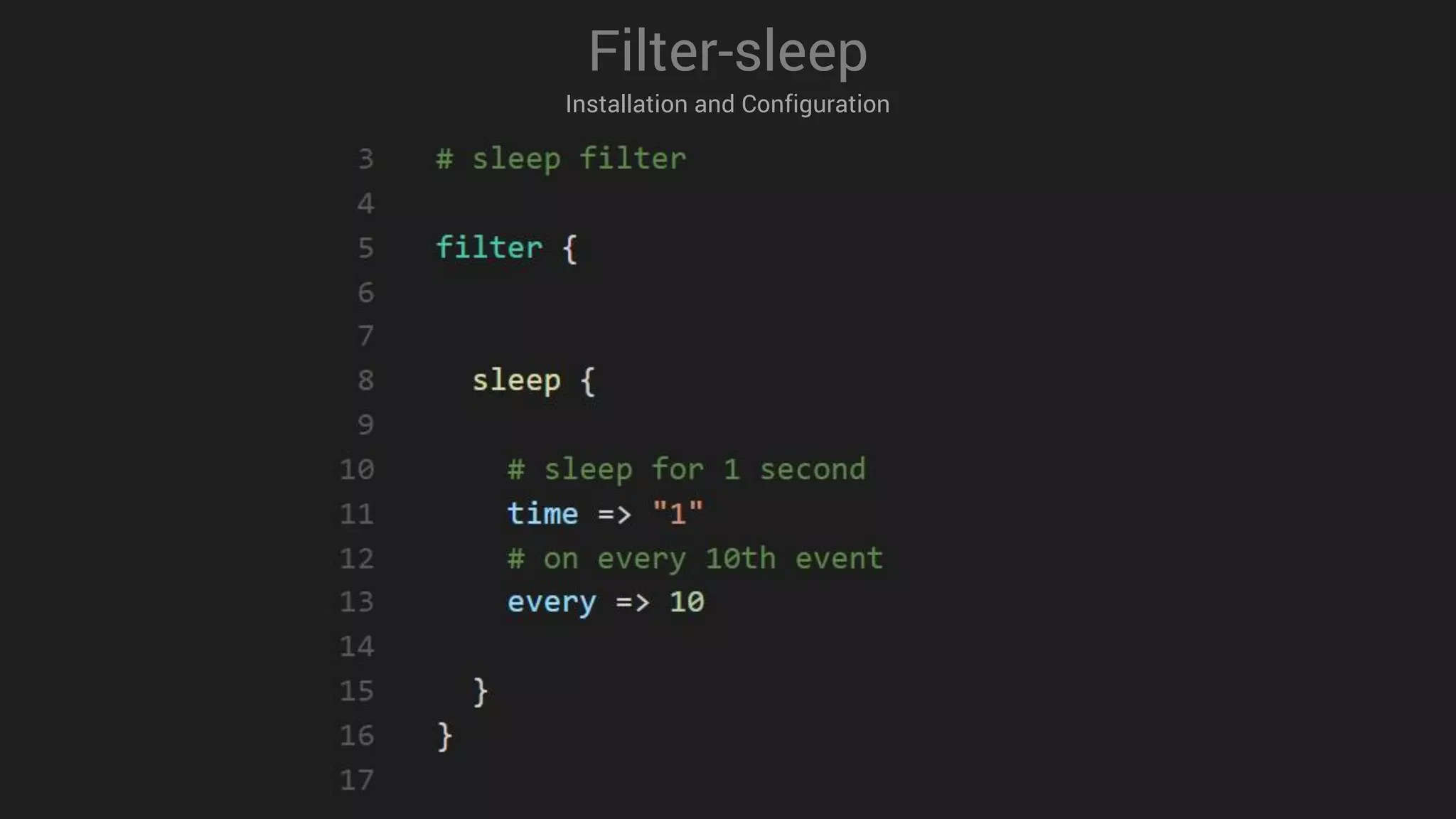 Filter-sleep
Installation and Configuration
 