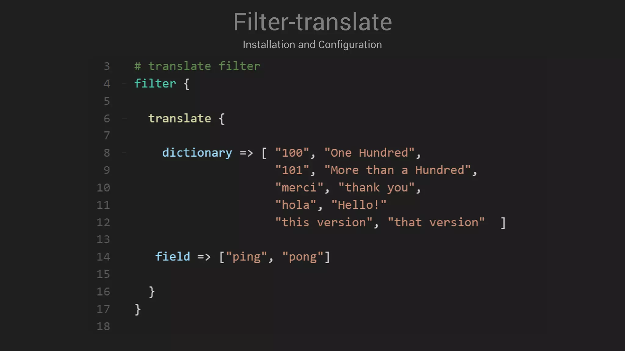 Filter-translate
Installation and Configuration
 