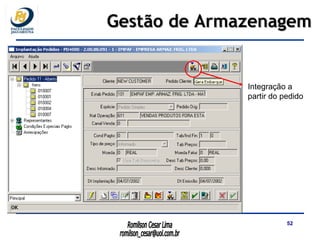 Integração a partir do pedido Gestão de Armazenagem 
