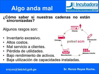 Algo anda mal ¿Cómo saber si nuestras cadenas no están sincronizadas? Algunos rasgos son:  Inventario excesivo.  Altos costos.  Mal servicio a clientes.  Pérdida de utilidades.  Bajo rendimiento de activos.  Baja utilización de capacidades instaladas.  