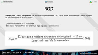 Logueo geomecanico a detalle para mina y geologia | PPTX