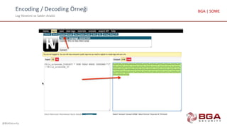 Encoding / Decoding Örneği
Log Yönetimi ve Saldırı Analizi
@BGASecurity
BGA | SOME
 