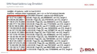 SYN Flood Saldırısı Log Örnekleri
Log Yönetimi ve Saldırı Analizi
@BGASecurity
BGA | SOME
 