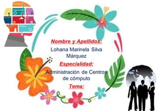 Nombre y Apellidos:
Lohana Marinela Silva
Márquez
Especialidad:
Administración de Centros
de cómputo
Tema:
Coaching Ejecutivo
 