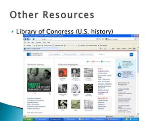 Other Resources Library of Congress (U.S. history) 