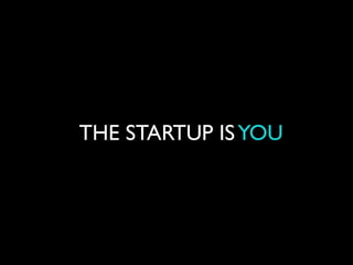 THE STARTUP IS YOU

 