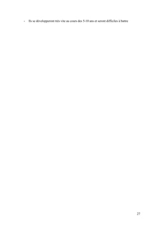 - Ils se développeront très vite au cours des 5-10 ans et seront difficiles à battre
27
 