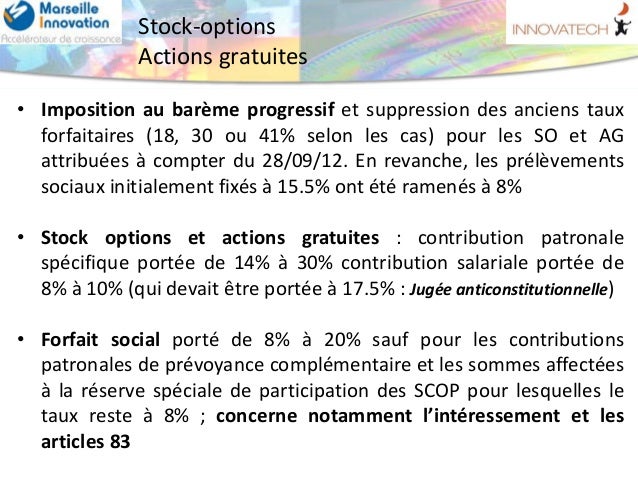 Actions gratuites et stock-options la contribution patronale