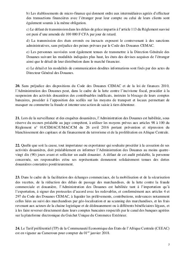 TÉLÉCHARGER CODE DES DOUANES CEMAC