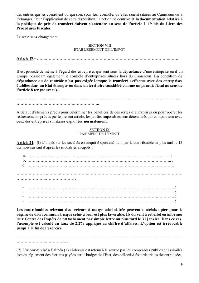 Cameroun Projet De Loi De Finances 2018 - 