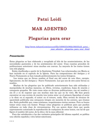 Patxi Loidi. Mar adentro. Plegarias para orar